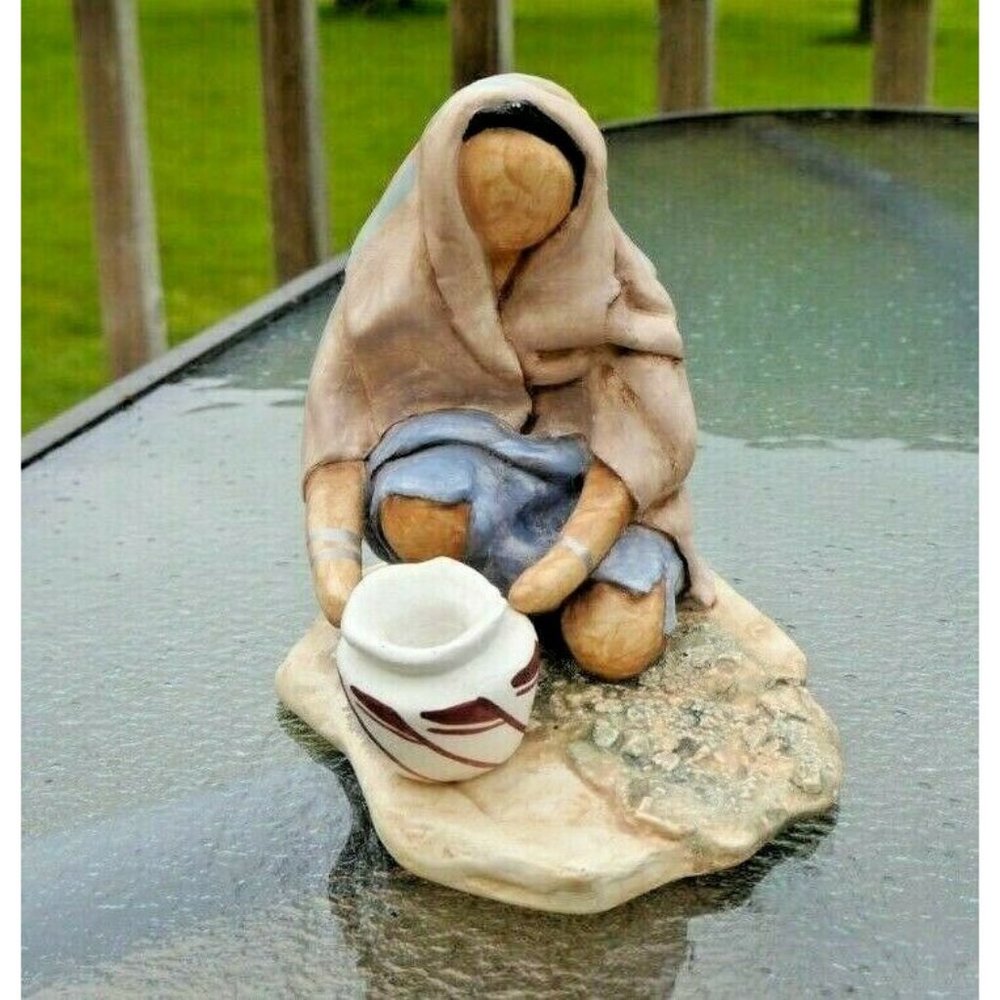 Sculptural Art Pottery Signed Haefner 1990 Artists of Sunshine Klay-N-Kraft AZ